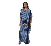 CHIFFON BAATI SETS - WOMEN MODEST CHIFFON MAXI/BAATI/LOOSE FIT MODEST WEAR WITH MATCHING SCARF (Plus Size, BLUE)