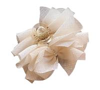 Chiffon Bow Clips Large Hairdressing Bow Clips Nonslip Claw Black Or White