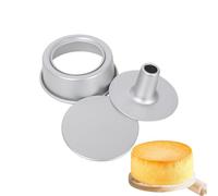 Chiffon Cake Pan, 8 Inches Baking Cake Mould with Removable Loose Base, Non-Stick Coating Aluminium Alloy Round Cake Pan with Tube, Hollow Living Bottom Chiffon Cake Baking Mold for Oven Baking