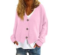 Chiffon Cardigans Over Dresses Plus Size Ladies Cardigans Womens Autumn Spring Casual Solid V Neck Elegant Cardigan Casual Long Sleeve Long Women's Light Jacket Womens Jacket Pink