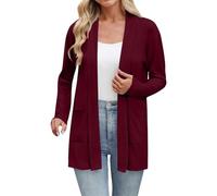 Chiffon Cardigans Over Dresses Womens Long Cardigan Lightweight Cardigans for Women Long Sleeve Thin Summer Open Front Cardigan Fall Fashion Short Sleeve for Women UK Women's Light Jacket Wine