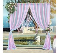 Chiffon Colorful Backdrop Curtain for Partie, Background Curtains for Photoshoot, Birthday, Wedding, Halloween, Thanksgiving, Christmas, New Year Party Decorations 5Ft x 7Ft, 2 Panels