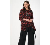 Chiffon Double Layer Split Back Tunic with Necklace Saloos Dark Red 14