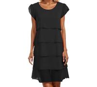Chiffon Dress Women's Elegant Summer Dress Women's Pleated Dress Patchwork Round Neck Short Sleeve Dress Tiered Ruffle Evening Midi Dress Casual Ball Dress Flowing Tunic Dress Fashion Casual Dresses