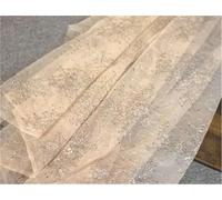 Chiffon Fabric, Embroidered Lace Mesh Fabric for Sewing DIY Crafts 150cm Wide 1 Meter Polyester(Apricot)