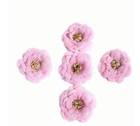 Chiffon Flowers,Fabric Flowers 10Pcs Artificial Flower Wedding Background Home Decor Handmade Fabric Fake Flower Decoration for Garland for Craft DIY Wreath,Home Garden Decoration(Pink)