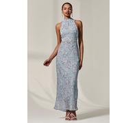 Chiffon Halter Neck Maxi Dress Jolie Moi Light Blue 10