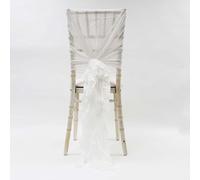 Chiffon Hoods with Ruffles 15 Colours Decor Chair Cover Wedding Special Events (Ivory)