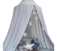 Chiffon Mosquito Net Romantic Pink Princess Canopy Tent Bed Curtain for Adult Home Decoration(Grey)