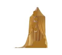 Chiffon Mosquito Net Romantic Pink Princess Canopy Tent Bed Curtain for Adult Home Decoration(Yellow)