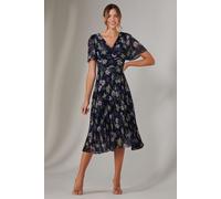 Chiffon Pleated Wrap Midaxi Dress Jolie Moi Multi 18