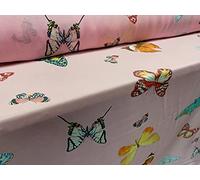 Chiffon Printed Dress Fabric, per metre - Pink Butterfly Print
