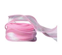 Chiffon Ribbon 40mm 10Yards Fishtail Ribbon Reflective Iridescent Wavy Edge for Wrapping DIY Bow Bouquet Voile Ribbons for Wrapping Floral Bouquet(Dark Pink)