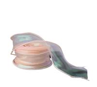 Chiffon Ribbon 40mm 10Yards Fishtail Ribbon Reflective Iridescent Wavy Edge for Wrapping DIY Bow Bouquet Voile Ribbons for Wrapping Floral Bouquet(Pink)