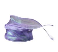 Chiffon Ribbon 40mm 10Yards Fishtail Ribbon Reflective Iridescent Wavy Edge for Wrapping DIY Bow Bouquet Voile Ribbons for Wrapping Floral Bouquet(Purple)
