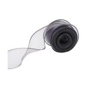 Chiffon Ribbon 40mm 10Yards Fishtail Yarn Wave Sheer Chiffon Ribbons Box Packaging Bouquet Wrapping Material Wedding Party Decor for Wrapping Floral Bouquet(Dark Grey)