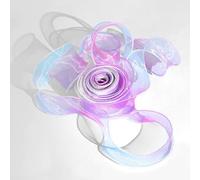 Chiffon Ribbon Gradient Color, Shimmer Clear Ribbon Iridescent Organza Ribbon for Bouquet Weeding Decoration Gift Wrapping (Blue-Purple)