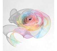 Chiffon Ribbon Gradient Color, Shimmer Clear Ribbon Iridescent Organza Ribbon for Bouquet Weeding Decoration Gift Wrapping (RedBlueYellow)