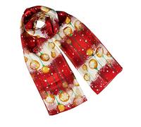 Chiffon Scarf with Snowflakes Christmas Balls (RED)