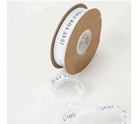 Chiffon Silk Ribbon English Letter Just Four You Colored Birthday Cake Flower Packaging Headwear Decoration Ribbon-Style 1 Width 25mm-10 Yards