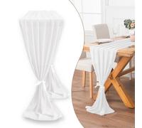 Chiffon Table Runner 28.3" x 120" - Elegant Sheer Table Decor for Wedding, Party, Birthday, Banquet & Christmas - Romantic Long Table Runner for Reception & Event Decorations (White)