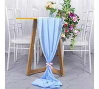 Chiffon Table Runner 29x120 Inches Baby Blue Wedding Table Runners Fabric Table Overlay Long Table Runner for Banquet Decor Chiffon Runners for Party Voile Sheer Fabric Drapes