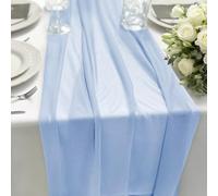 Chiffon Table Runner, Light Blue, 70 x 300 cm, 1 Pack, Fabric Table Runner, Table Decoration, Decorative Table Band for Weddings, Birthdays, Baby Showers, Kitchen Tables and Holiday Decorations