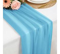 Chiffon Table Runner Sky Blue, 77 x 300 cm Soft and Comfortable Table Runner for Boho Wedding, Party, Baptism Decor, Baby Shower, Bridal Shower Kitchen Table Decoration