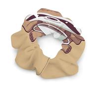 Chiffon Yoga Sloth Coffee Scrunchies for Women Elastic Ponytail Holders Pain-Free Hair Accessories Fashion Hair Bands Soft Stylish Scrunchy Hair Ties Ropes for All Hair Types