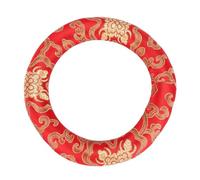 Chiffonade 18cm Silk Brocade Singing Bowl Cushion - 7-10 Inch Round Cushion Ring Pillow Meditation Bowl Holder with Cotton Fill,Embroidery Design(Red)