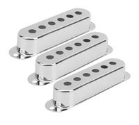 Chiffonade 3Pcs Brass Single Coil Pickup Covers 48mm/50mm/52mm - Guitar Pickup Covers Replacement for ST Electric Guitar(Gold/Silver/Bronze)(Silver)