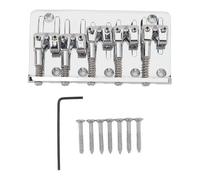 Chiffonade 5 String Bass Bridge with Adjustable Saddles - Alloy Hardtail Saddle Bridge for Electric Bass Guitar Replacement(Silver)