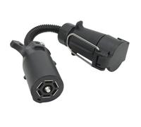 Chiffonade Black Trailer Plug Adapter Ergonomic Power Coiled Cable RV Truck Conversion 7 Way Round Wire Trailer Connector(Adapter)
