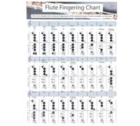 Chiffonade Flute Chord Chart,Flute Fingering Chord Chart for Beginners - Durable Portable White Practice Aid with Coated Paper, 11" x 8" Small Size