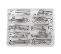 Chiffonade Stainless Steel 10 Sizes Screw Type Spring Bars Band Replacement Professional Maker Kit with Storage Box Watch Repair Tools, Silver, Smooth/White