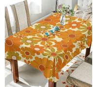 CHIFIGNO 70S Retro Sunflowers Tablecloth 54 x 54 Inch, Modern Tablecloth Table Covers for Kitchen Dinning Tabletop Decoration