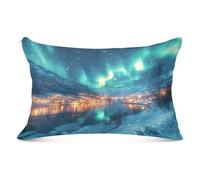 CHIFIGNO Beautiful Northern Lights Pillow Case, Decorative Pillow Protectors Soft Pillow Case with Zipper for Sofa Couch Bed 20"x40"