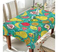 CHIFIGNO Bright Summer Fruits Tablecloths 54 x 54 Inch, Tablecloths for Square Tables Decorative Table Cover for Kitchen Dining Room Party Home Decor