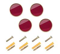CHIFIGNO Burgundy Red 4 Pcs Kitchen Cabinet Knobs, Cabinet Knobs and Pulls Decorative Cabinet Door Handles for Kitchen Bathroom Hardware, 32mm