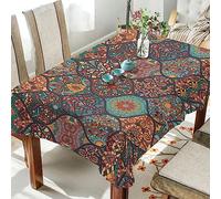 CHIFIGNO Colorful Moroccan Style Table Cloth Table Cover Modern Tablecloth for Wedding Birthday Holiday Banquet Decoration, 60 x 108 Inch