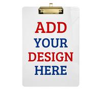 CHIFIGNO Custom Clipboard, Personalized Acrylic A4 Letter Size Clipboards with Name Text Picture for Students Teachers Officemate, 9'' x 12.5'' with Low Profile Metal Clip