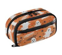 CHIFIGNO Cute Halloween Elements Pencil Pouch Aesthetic Big Pencil Case Water-Resistant Colored Pen Pouch with PVC Window for Adults Girls Boys Kids