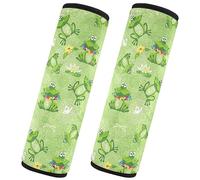 CHIFIGNO Funny Frogs Green Seat Belt Covers Pack of 2 Car Seat Belt Cushion Comfortable Car Seat Shoulder Protector for Adults Kids Women Men, M