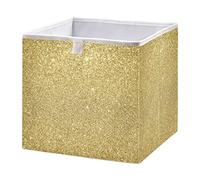 CHIFIGNO Gold Glitter Storage Bins Collapsible Clothes Organizer Basket Toys Box for Closet Cabinet Shelf Office, Gift Basket for Cat Dog, 15.75" x 10.63" x 6.96"