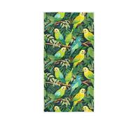 CHIFIGNO Green and Yellow Parrots with Leaves Hand Towel Guest Face Towel Decorative Towels Housewarming Gifts Multipurpose for Bathroom Spa Gym Sports 30"x 15"