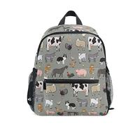 CHIFIGNO Kids Backpacks Funny Preschool Bag Cute Backpack for Girls Boys Kindergarten Elementary Junior Primary, Farmhouse Animals, S, Travel Backpacks