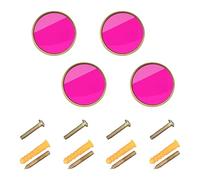 CHIFIGNO Magenta Rose 4 Pcs Drawer Knobs, Dresser Drawer Knobs Decorative Cupboard Door Pulls for Kitchen Bathroom Hardware, 32mm