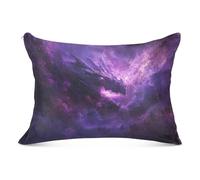 CHIFIGNO Pillowcases Standard Size, Purple Galaxy with Dragon Pillow Case Protector Soft Hotel Pillow Cases for Couch Bed Sofa Car 20"x26"