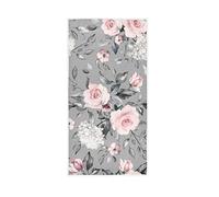 CHIFIGNO Spring Pink Flowers Grey Leaves Hand Towels Absorbent Soft Face Towels Portable Towels Bathroom Decor for Bathroom, Hotel, Gym, Spa 30"x 15"
