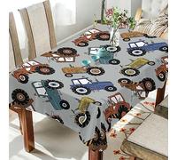 CHIFIGNO Vintage Tractors Cars Grey Table Cloths Table Covers Tablecloths for Rectangle Tables for Holiday Kitchen Dining Room Party Picnic, 60 x 108 Inch